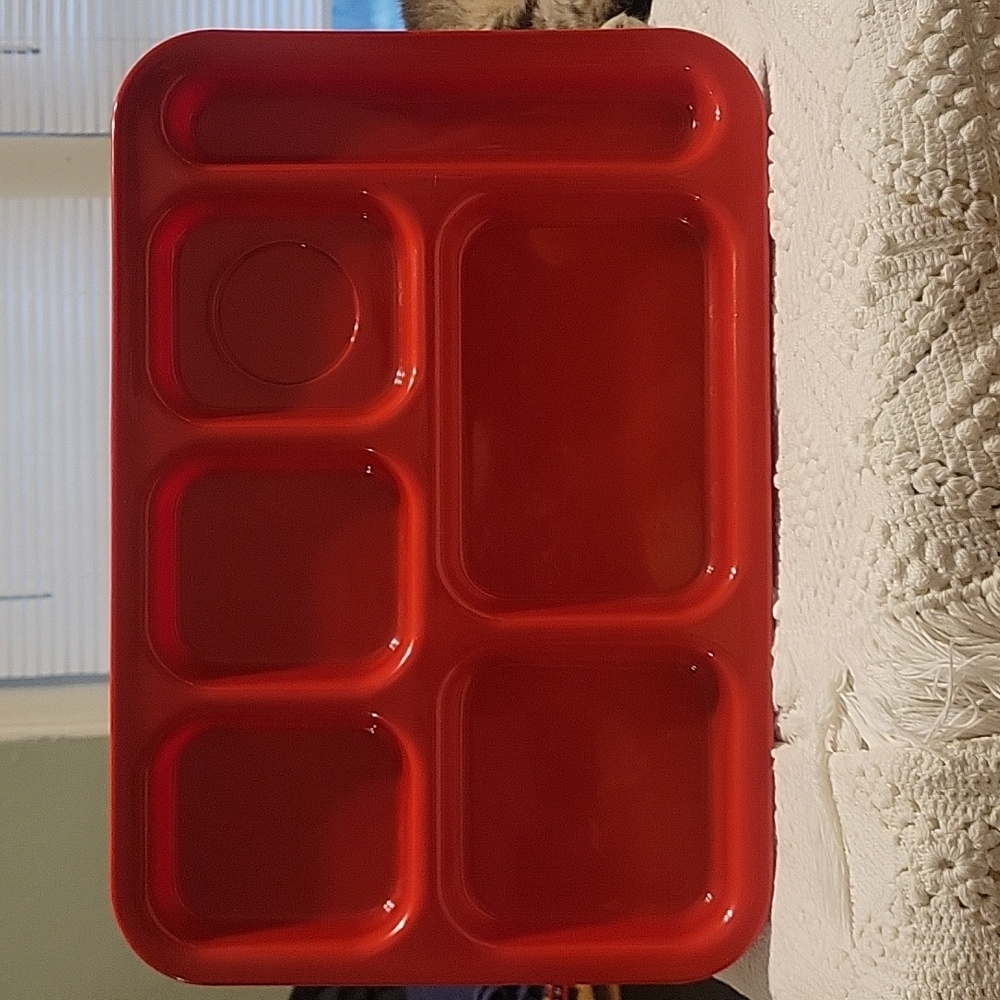 Traex by Vollrath cranberry dinner tray with compartments 5 set